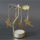 2x Fairy Rotating Candle Tea Light Holder Candlestick for Christmas Decor