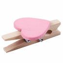 Mini Love Heart Shape Wooden Clips Message Photo Holder Album Card Paper Pe R9U3
