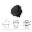 3 Pcs 16A 12V LED Dot Light Car Boat Round Rocker ON/OFF  Switch High Quality S