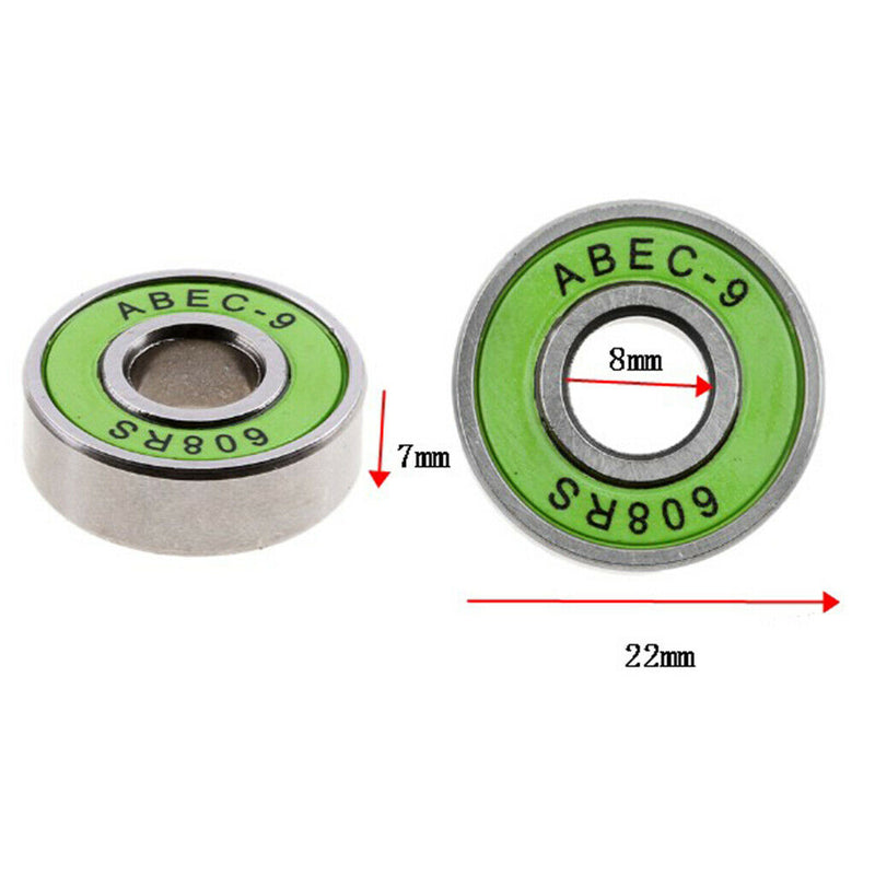 24 Pcs 608RS-ABEC 9 Bearings High Performance Roller Skate Scooter Skateboard