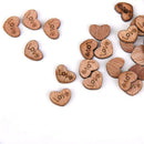 100pcs Rustic Mini Wooden LOVE Heart Embellishments Craft Wedding Decoration