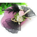 Stylish Charming Bowtie Feather Hair Clip Pin Mini Top Hat Headband Pink New
