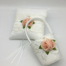Wedding Ring Pillow Cushion with Flower Basket Ring Bearer for Beach Wedding