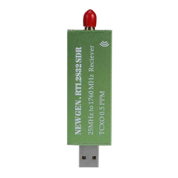 Premium USB RTL-SDR w/ 0.5PPM TCXO Metal Case SMA R820T2 RTL2832U Green A#S