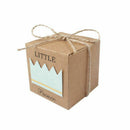 50pcs Baby Shower Candy Box Little Prince Little Princess Crown Kraft Boxes