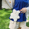 Cute Plush Bear Winter Crossbody Bag Women Crossbody Satchel Bags (White)