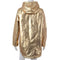 Women Spring Autumn Hoodie Long Sleeve Sweatshirt Golden PVC Raincoat Zippe P6Y6