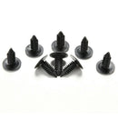 100 pcs 6mm Dia Door Trim Panel Black Plastic Rivet Clip Fastener For Vehical ON