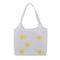 Flower Summer Women Canvas Handbags Casual Shoulder Bag Large Tote (White) A
