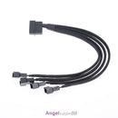 4pin IDE Molex to 4-Port 3Pin/4Pin Cooler Cooling Fan Splitter Power Cable