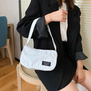 Casual Nylon Women Handbag Totes Female Zip Underarm Shoulder Bag (White)