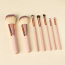 7pcs Mini Makeup Brushes Loose Powder Eyeshadow Beauty Tool (Light Brown) A
