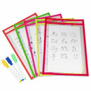 10x Transparent Pvc Reusable Dry Erase Pockets Storage Pockets 10pcs Pens M