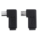 2pcs 90 Degree Micro USB Female to Micro USB Male Adapter Connector