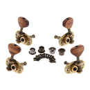 4x Guitar String Tuning Peg Key Tuner with Wood Buttons for Acoustic Guitar