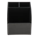 Makeup Brush Eyebrow Set Case 3 Slot Cosmetic Organizer PU Leather Black