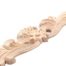 Rubber Wood Carved Onlay Applique Unpainted Flower Door Home Furniture Deco