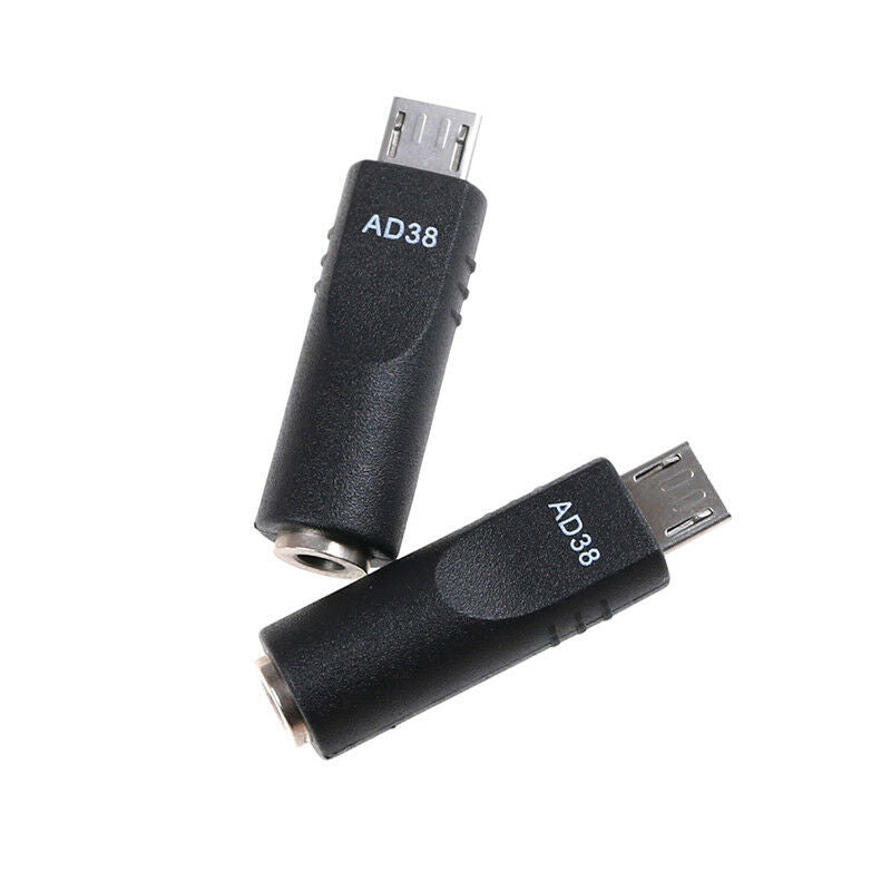 2x 3.5mm*1.1mm Female To Micro USB 5 Pin Male DC  Converter Charger Adapter  FT