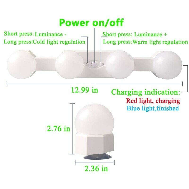 Portable Makeup Lights Cordless Rechargeable Professional LED Vanity Mirror H9I3