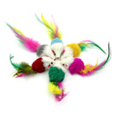 2PCS Cute Pet Cat Toys Faux Furry Mouse With Feather Tail Kitten Catching Toys