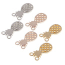 6PCS Alloy Plating Cute Pineapple Connectors for DIY Jewelry Making 15x7x3mm