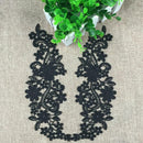 2 Pairs Lace Embroidered Floral Neckline Collar Trim Clothes Sewing Applique