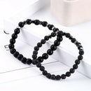 Hematite Stone Bracelet Men Matte Lava Volcanic Beads Friendship Wrist Band