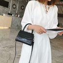 Alligator Pattern Shoulder Handbags PU Leather Women Crossbody Bags (Black)