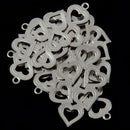 10PCS Stainless Steel Hollow Heart Charm Pendants For Jewellery Making DIY  Y3M9