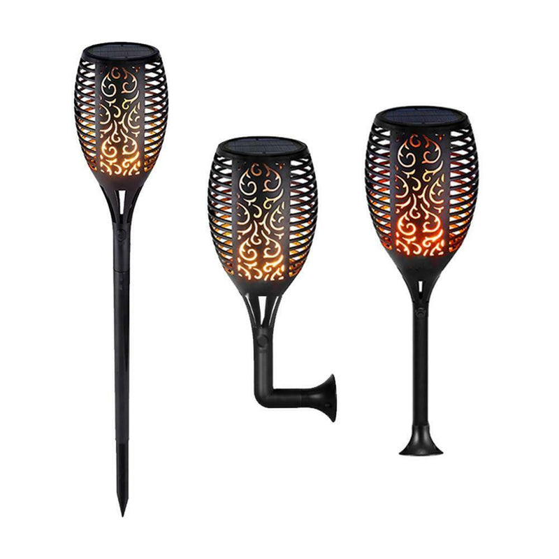 1pcs Solar Powered 3 Modes Streetlight LED Flame Garden Lamp Torch Lights A