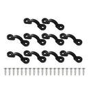 10Pcs/Set Black Marine Nylon Sheet Eye Lacing Strap Tie Down Anchor Strap