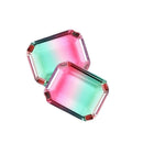 Bi-Color Non-Natural10x8mm Watermelon Tourmaline Emerald Stone Jewelry  GRY