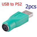 2pc USB Male to PS2 Female Port Adapter Connector for PC Computer Mouse Keyboard