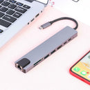 8 in 1 TYPE-C HUB Gigabit LAN Docking Station USB C Adapter for Notebook