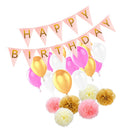 Tissue Pom Poms Latex Balloons Hanging Garland Kid Adults Birthday DIY Decor