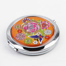 Crystal Folding Round Pocket Compact Makeup Cosmetic Mirror Portable Useful BX
