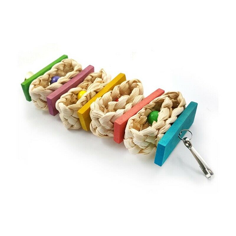 Colorful Knots Block Parrot Chewing Toys for Small and Medium Birds Z1H8