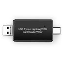 4 in 1 OTG Phone Adapter SD TF Card Reader Type-C USB Micro 8 Pin Dongle  A