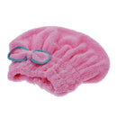 Useful minifiber dry hair hat quickly dry hair rolled towel cap (pink)
