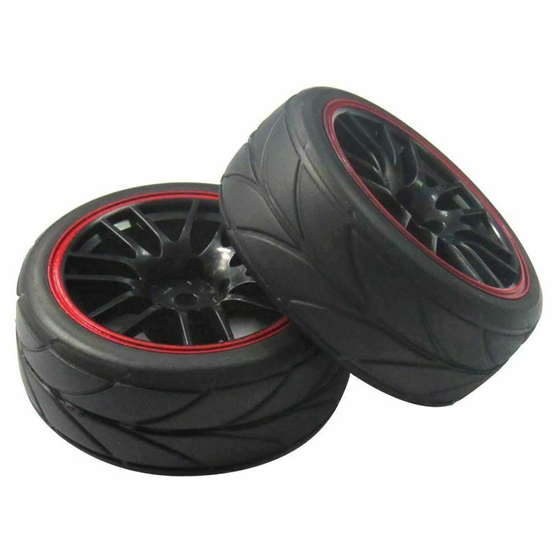 4pcs 12mm Hub Wheel Rims & Rubber Tires For RC 1/10 On-Road Touring Drift C C9X2