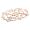 1x Rubber Wood Carved Onlay Applique Unpainted Furniture for Home Door Cabi