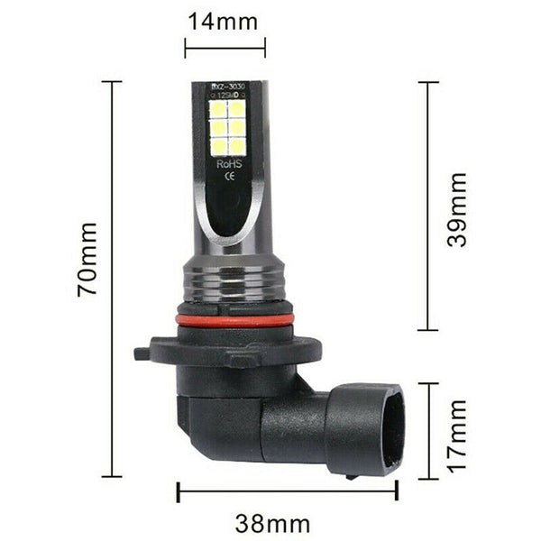 2Pcs 9005 9006 LED Hi-Low Beam Headlight 100W 19000LM Fog Lights 6000K Whit@