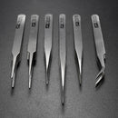 6Pcs Pro Anti-Static Stainless Steel Tweezers Set Maintenance Tools Pro Dzjo