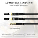 3.5mm Microphone Aux Cable 1 Male 2 Female Audio Cable for Laptop (Black) A