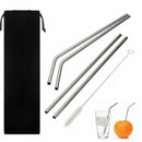 Drinking Straws Reusable Stainless Steel Straws Set of 5, 2pcs 10.5 inch Be U6W3