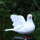 Foam Feather Artificial White Dove/Pigeon Bird Decor Craft Handmade, Pack of 2