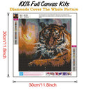 5D DIY Full Round Drill Diamond Painting Novelty Tiger Cross Stitch (B1105) A
