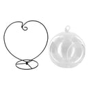 Black Heart Shape Metal Ornament Stand+Hanging Flower Plant Vase Home Decor
