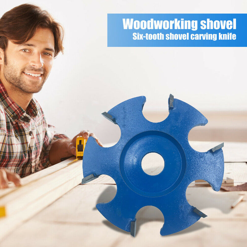 6Teeth Woodworking Carving Cutter Disc Milling Attachment For Angle Grinder Tool