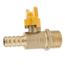 1/2" Male Hose Barb Brass Ball Valve Shut Off for Gas Water, Anti-rust,  Easy to